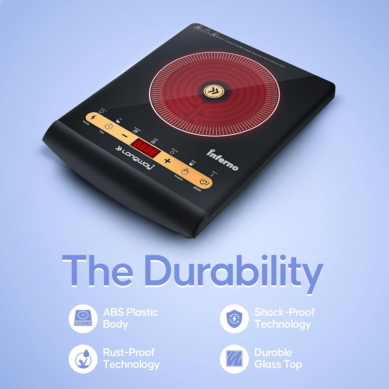 Longway Inferno ICT 2000 W Infra-Red Induction Cooktop
